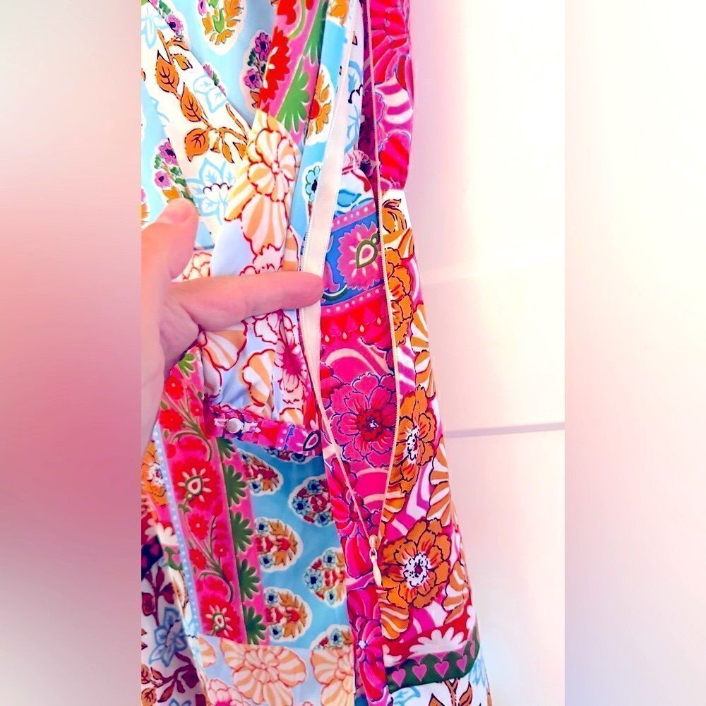 ZARA SATIN PATCHWORK PRINT DRESS - Picture 11 of 11